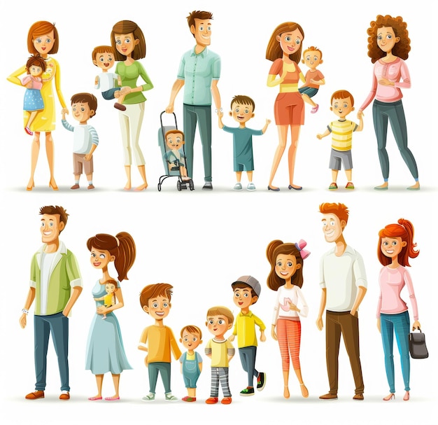 eine Collage von Menschen mit einem Baby und einer Frau, die ein Baby hält