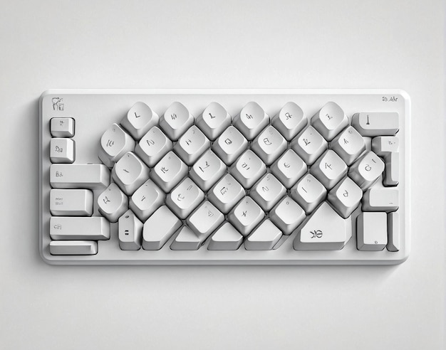 Foto eine computer-tastatur mit einer weißen tastatur