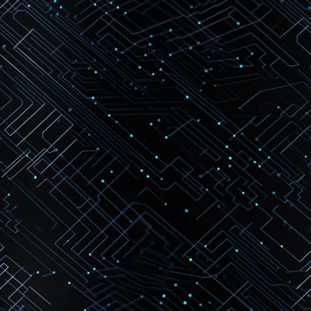 Eine Computerplatine mit blauen Linien und Punkten.