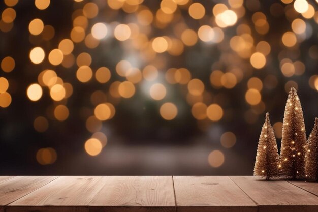 eine Couch mit einem goldenen Kissen und einem Weihnachtsbaum im Hintergrund.