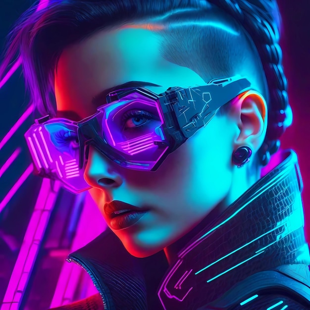 Eine Cyberpunk-Frau