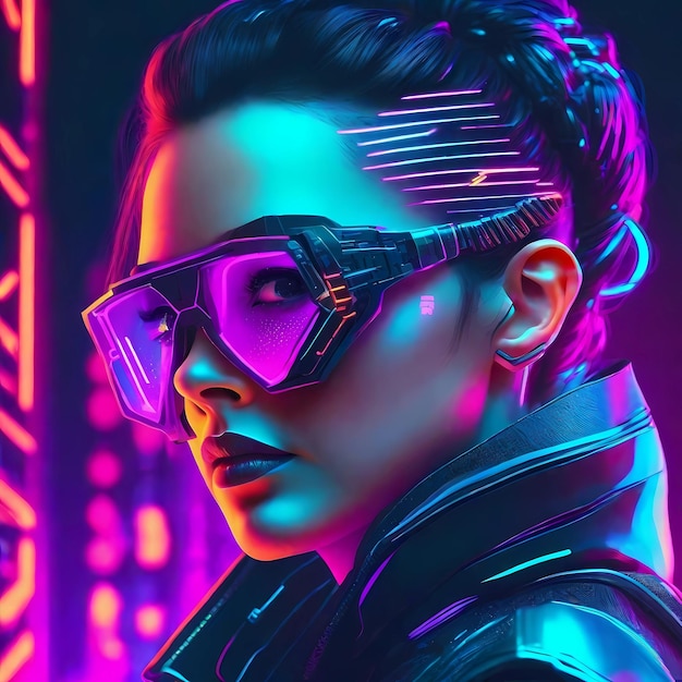 Eine Cyberpunk-Frau