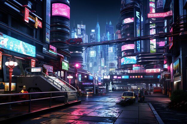 Eine Cyberpunk-Metropole, in der Street Art über 00239 01 hinausgeht