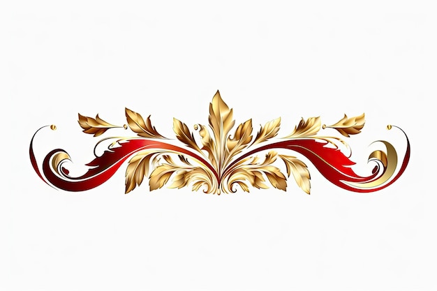 Eine dekorative bordüre in rot und gold mit generativer ki