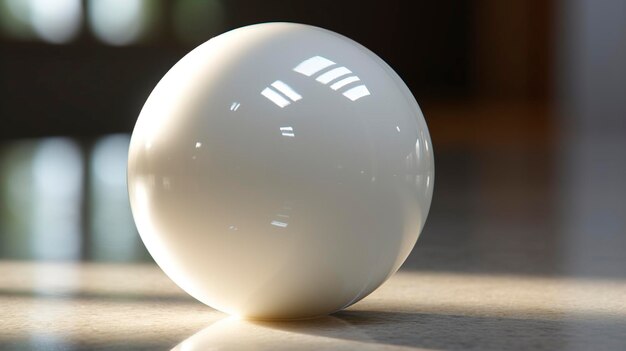 Eine detaillierte Aufnahme des weißen Spielballs mit seiner glänzenden Oberfläche