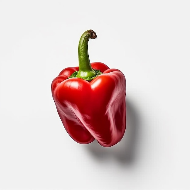 Eine detaillierte Paprika, die auf einer sauberen weißen Leinwand ruht