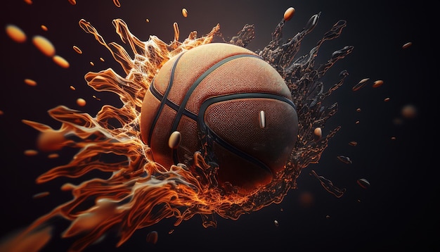 Eine digitale Basketball-Kunstillustration mit generativer KI