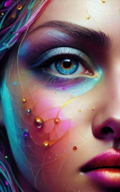 Eine digitale Illustration schönes Mädchen Auge