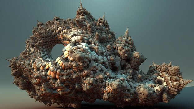 Eine digitale Kunst eines Drachen mit Spiraldesign.
