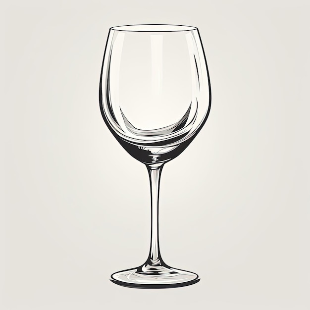 eine einfache handgezeichnete Skizze eines Weinglases wird im Stil der Neopop-Ikonographie gezeigt