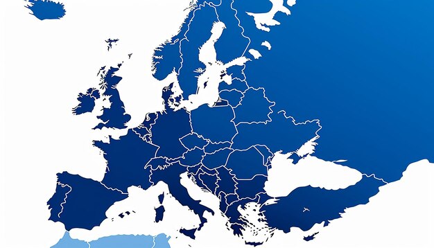 Foto eine einfache karte europas mit weißem hintergrund ohne text oder logos