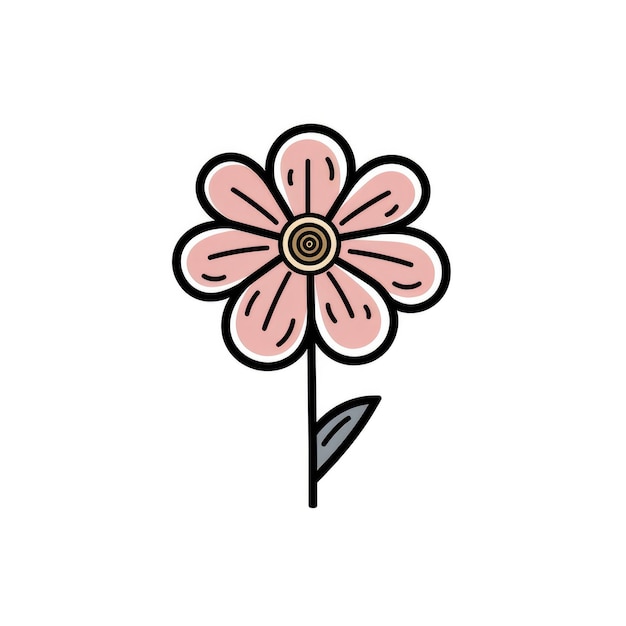 eine einfache Linienkunstblume