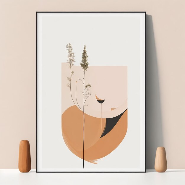 Eine einfache minimalistische Kunst mit milden Farben im Boho-Stil