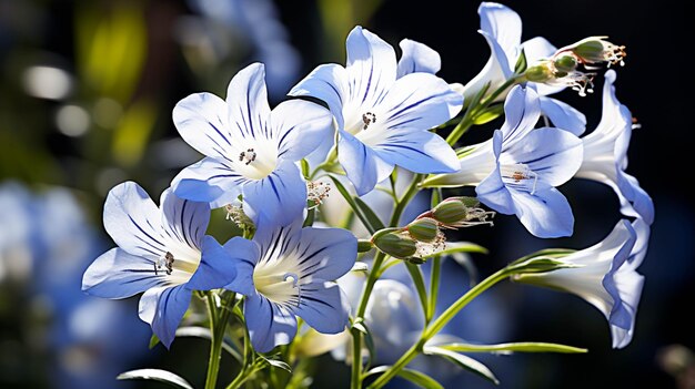 Foto eine einzelne bartzungenblume im vordergrund, nahaufnahme