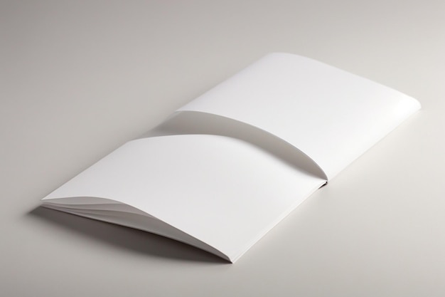 Foto eine elegante broschüre in schlichtem weiß, erstellt von ai