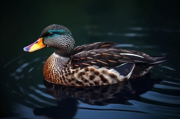 Eine Ente im Wasser