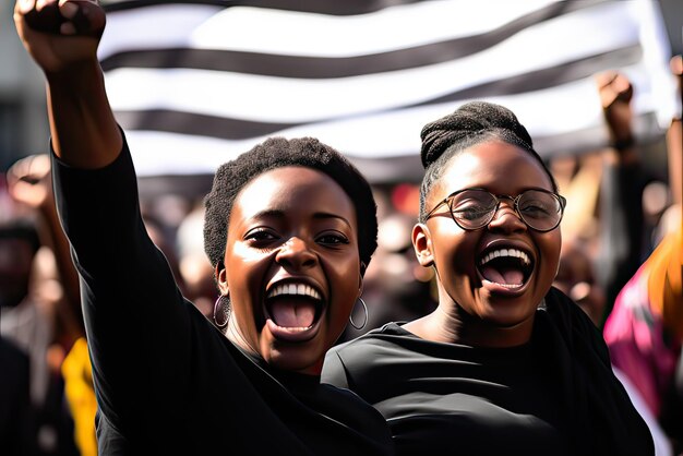 Foto eine entschlossene junge afroamerikanische aktivistin in der massenpositivität, stolz und zuversichtlich