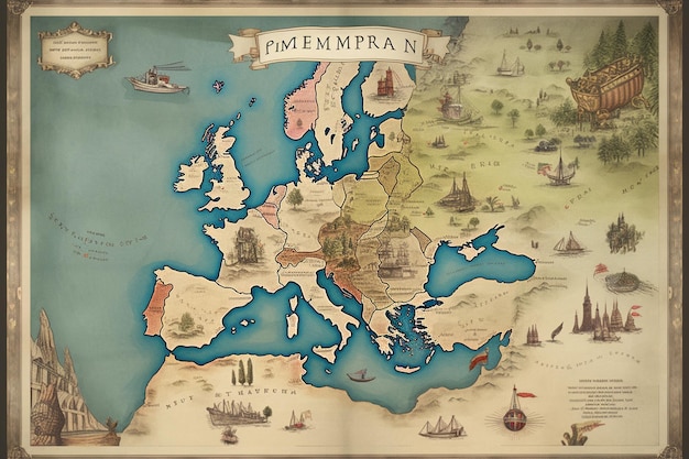 Eine Europakarte mit dem Wort „Empti“ darauf.