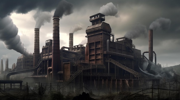 Eine Fabrik, aus der Rauch aufsteigt