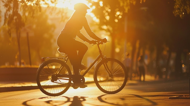 Eine Fahrbahn auf einer einzigen Strecke bei Sonnenaufgang gesunder Lebensstil aktiver Athlet, der Sport treibt generative ai