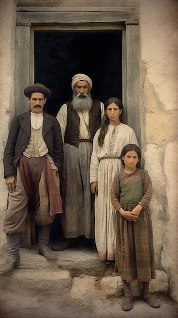 eine Familie posiert für ein Foto mit einem Mädchen und einem Mann