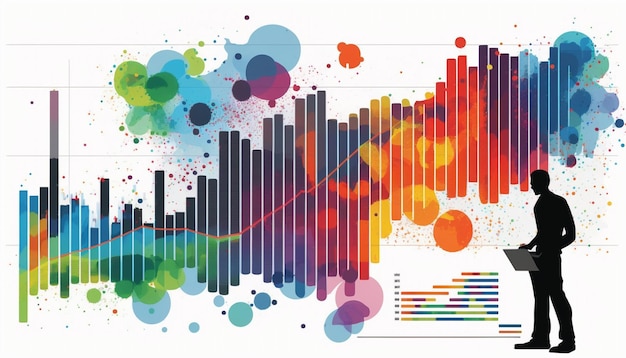 Eine farbenfrohe Grafik mit dem Wort „digital“.