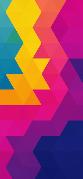 eine farbenfrohe Illustration eines geometrischen geometrischen Designs mit Dreiecken und einem geometrischen Muster