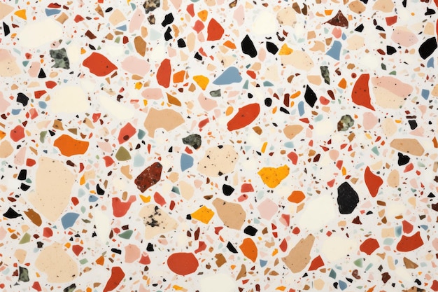 eine farbenfrohe Oberfläche mit einem farbenfrohen Muster aus Felsen und Kieselsteinen.