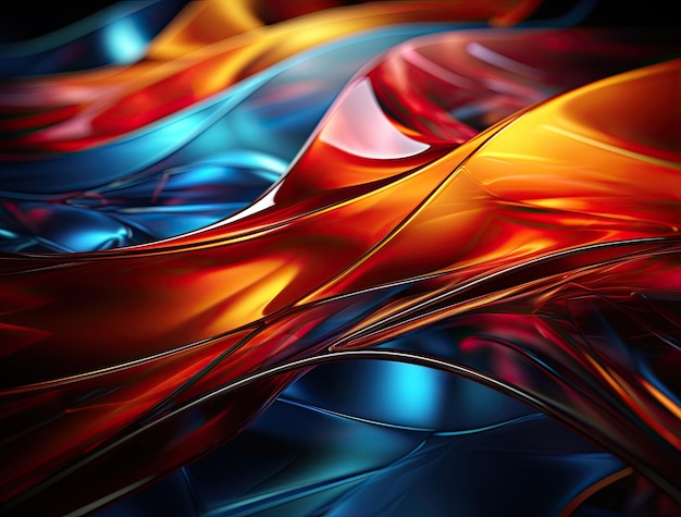 Eine farbenfrohe Tapete mit abstraktem Bild eines regenbogenfarbenen Glases