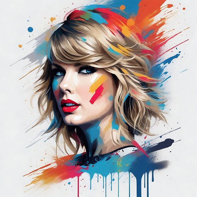 Eine farbenfrohe und abstrakte Interpretation von Taylor Swift