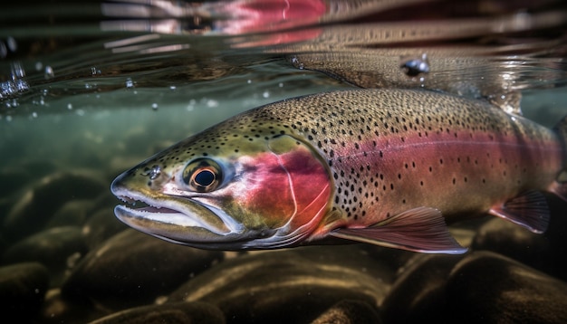 Eine farbenfrohe Unterwasserwelt voller Fische und Wasserschönheiten, die durch künstliche Intelligenz erzeugt wurden