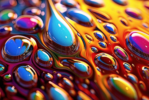 eine farbenfrohe Zusammenfassung von Wassertropfen