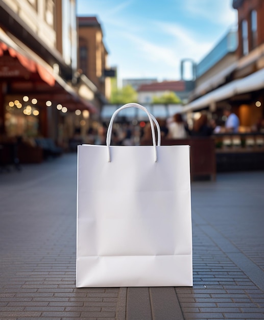 Foto eine faszinierende einkaufstasche aus papier für werbung und branding