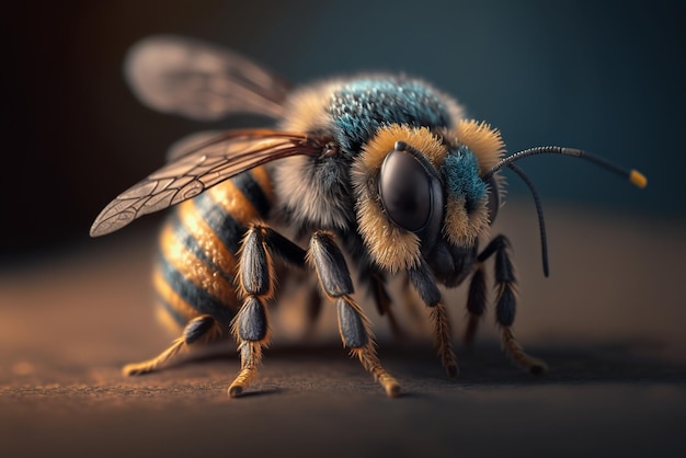 Eine faszinierende Makroaufnahme einer Biene oder eines Insekts