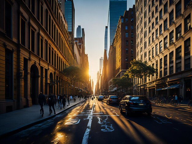 Foto eine faszinierende straßenansicht in new york city