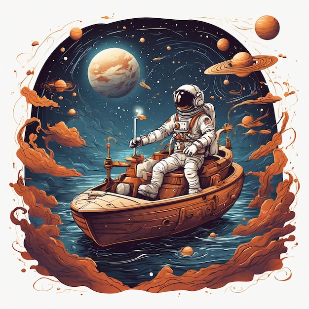 Eine faszinierende Vektorillustration, die einen Astronauten darstellt