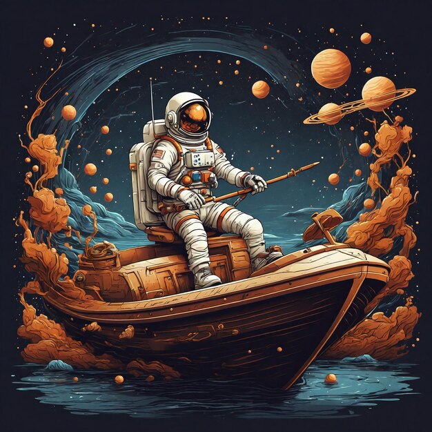 Eine faszinierende Vektorillustration, die einen Astronauten darstellt