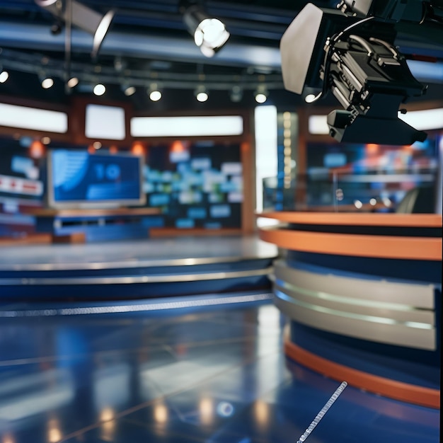 Foto eine fernsehkamera wird in einer pressekonferenz verwendet