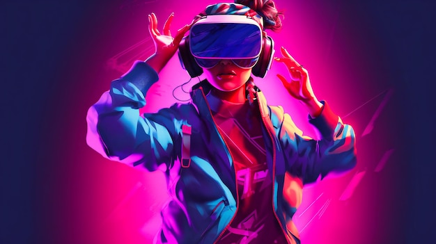 Eine Figur, die zu Beginn eines Spiels eine Virtual-Reality-Brille trägt