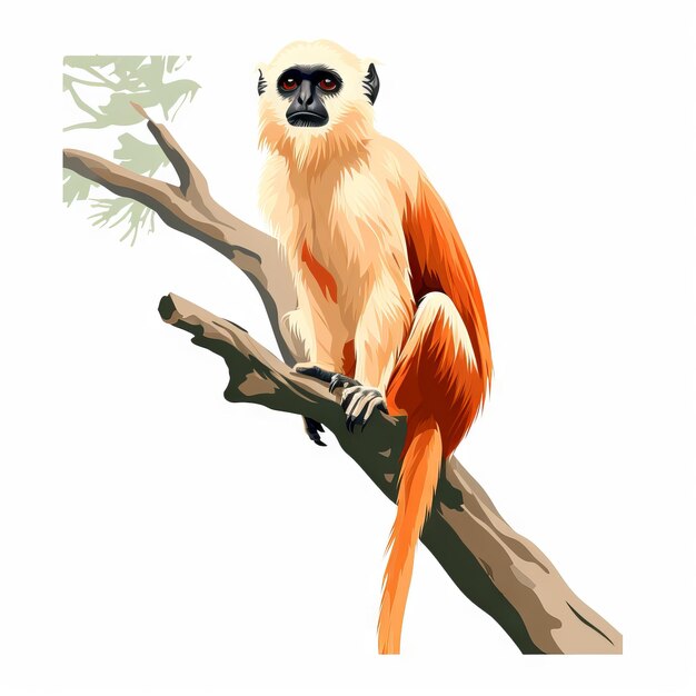 Eine flache 2D-Illustration eines niedlichen Tieres