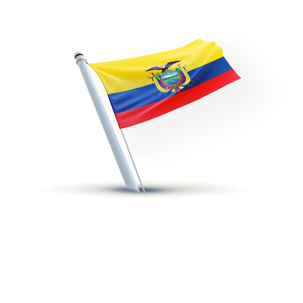 Eine Flagge Ecuadors auf einem weißen Hintergrund, die für soziale Medien verwendet wird