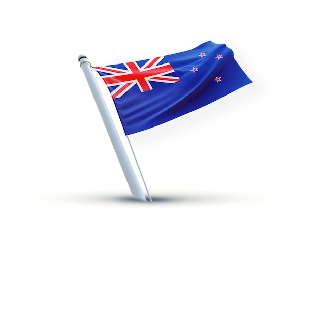Eine Flagge Neuseelands auf weißem Hintergrund, die für soziale Medien verwendet wird