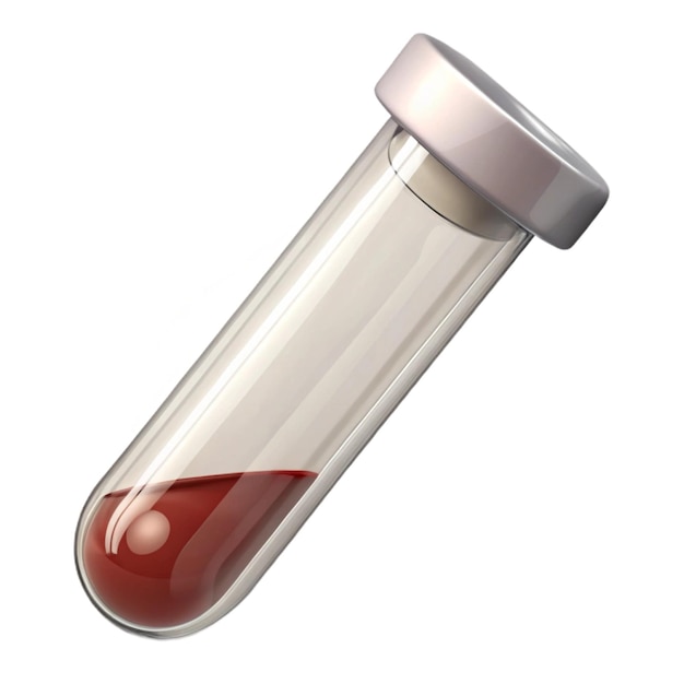 eine Flasche mit roter Flüssigkeit ist mit weißem Hintergrund dargestellt