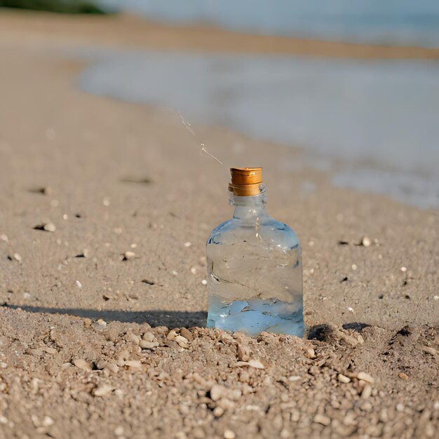 eine Flasche Möwe hat eine goldene Kappe drauf