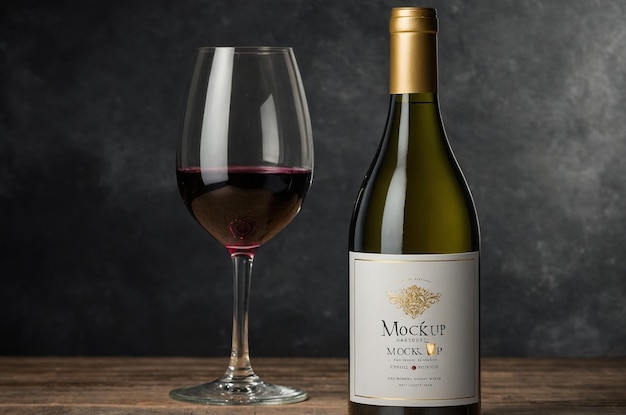 eine Flasche Tie-Wein neben einem Glas Wein