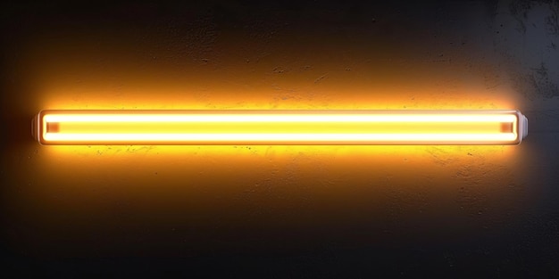 Foto eine fluoreszierende led-lichtleiste in gelb und weiß für das partydesign, isoliert auf einem transparenten hintergrund, realistisches neonröhrenlampen-grafikpaket für die casino-beleuchtung in der nacht
