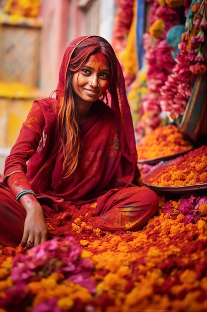 eine Fotoserie, die sich auf die farbenfrohen Folgen von Holi konzentriert