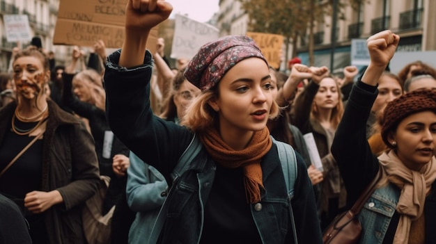 Eine Frau hält ein Schild hoch, auf dem steht: „Wir sind das Volk“