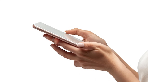 eine Frau hält ein Telefon mit einem Stift in der Hand