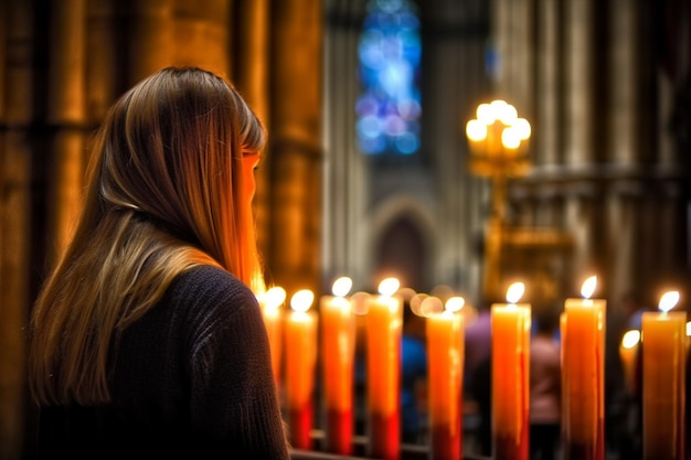 Eine Frau in einer Kirche